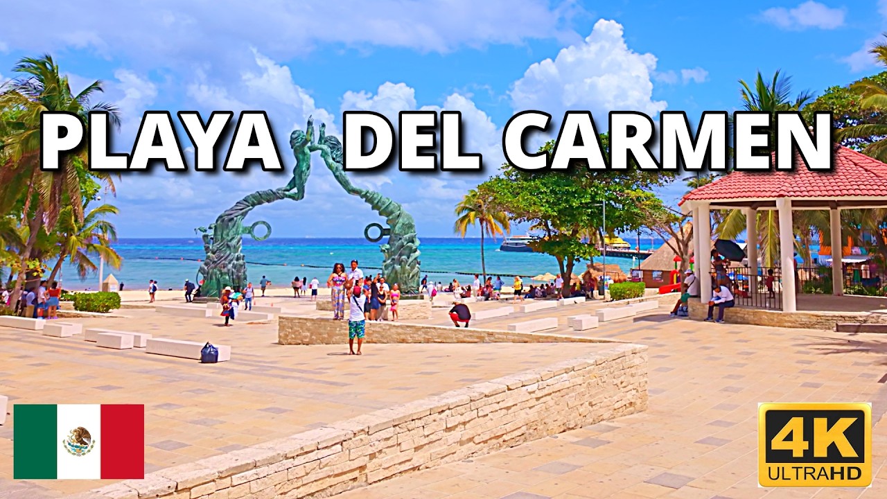 Playa del Carmen, Mexico Walking Tour -  4K City Exploration
