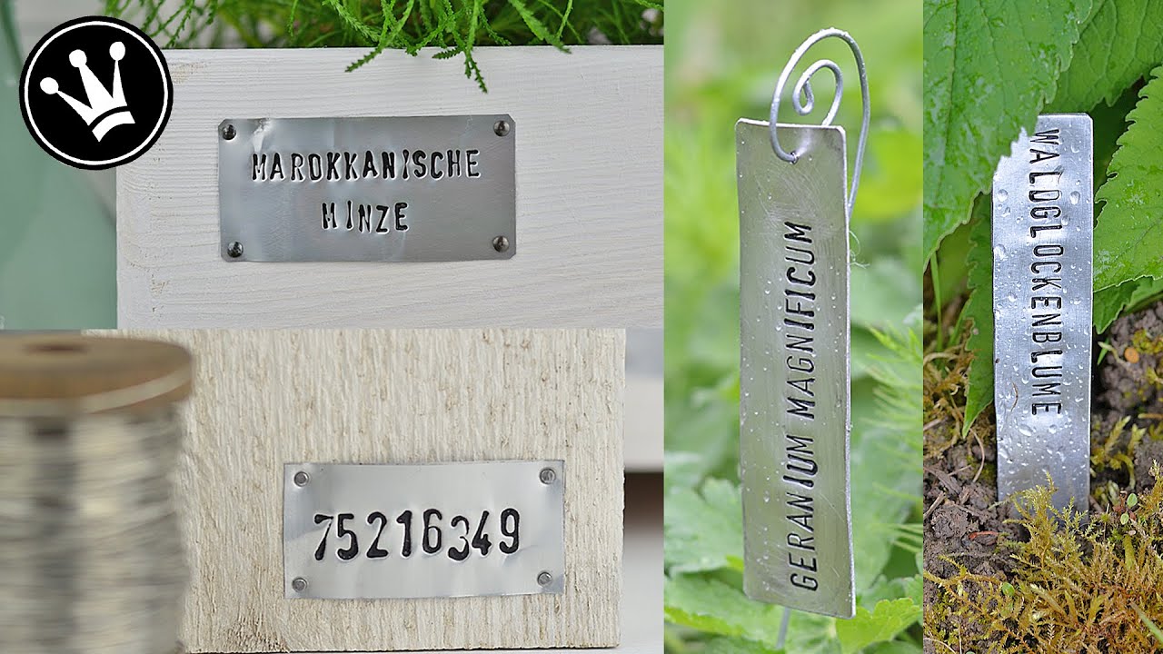 DIY - Pflanzenschilder mit Schlagstempel selbermachen /Upcycling aus Getränkedosen | DekoideenReich
