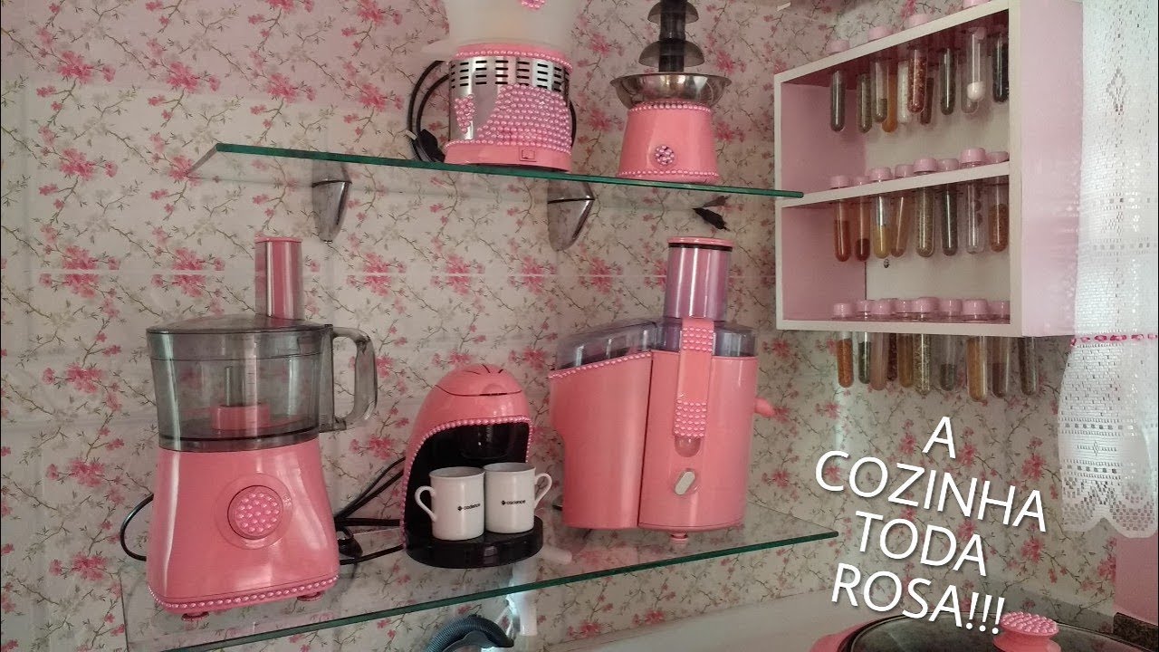 Tour pela cozinha nova (toda rosa) 💓😍