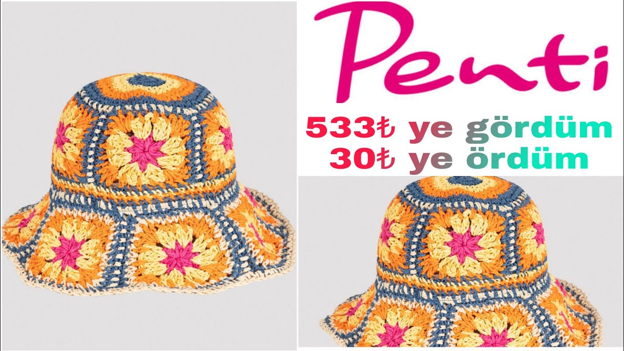 PENTİ Mix Equal  Şapka / Motifli Şapka / Kağıt İpten Şapka / Part 1