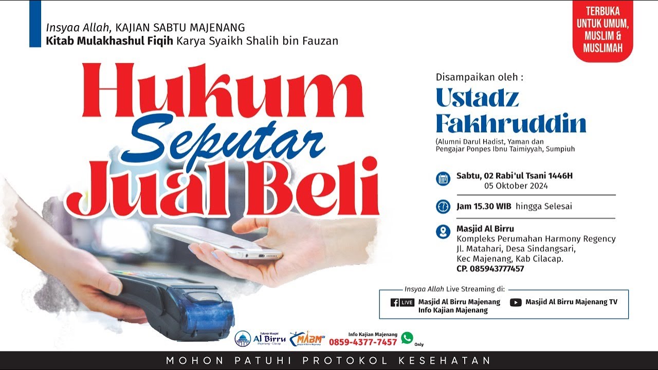 (LIVE) Hukum Seputar Jual Beli - Ustadz Fakhrudin