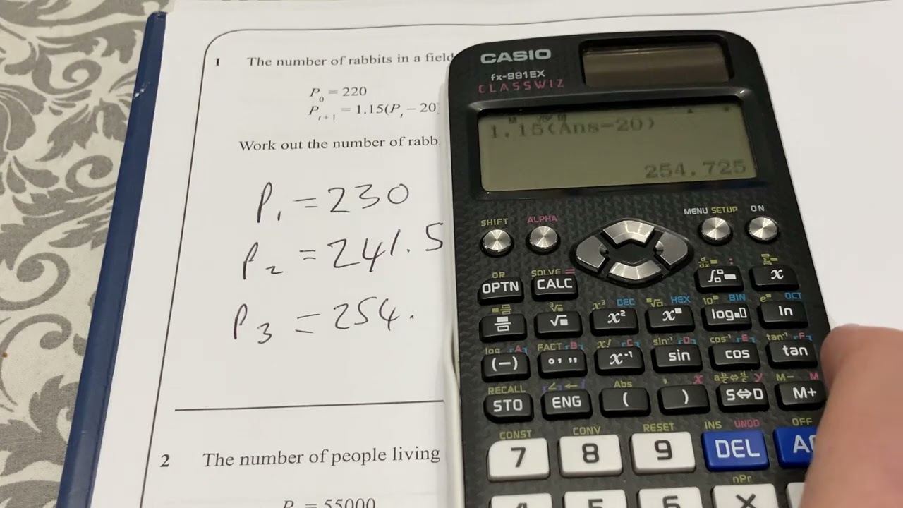 GCSE Maths - Iteration GCSE question on population change
