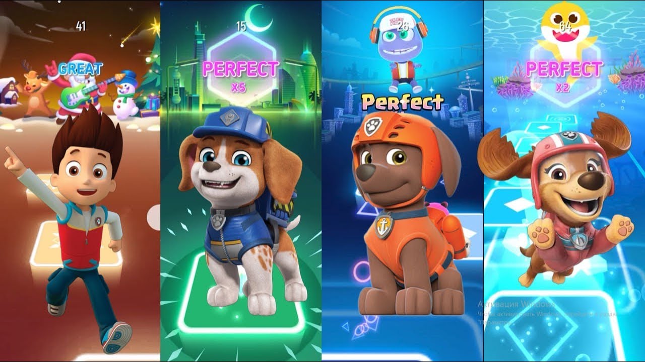 Paw Patrol Scary Chase VS Ryder VS Marshal Fun X Dance Cover / Tiles Hop _  video #pawpatrol