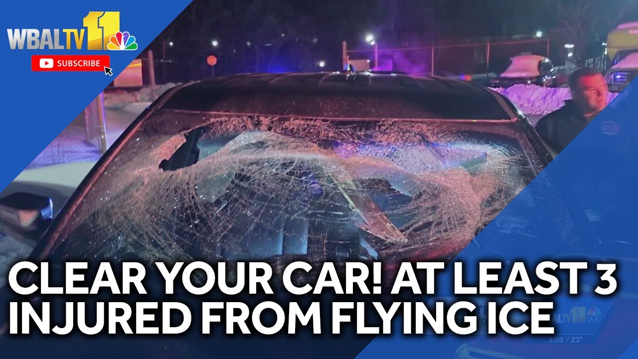 Ice flying from cars injures at least 3 in Maryland