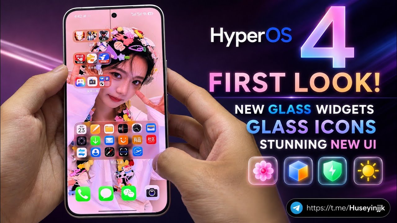 🔥 HyperOS 4 First Look! New Glass Widgets, Glass Icons & Stunning UI Changes