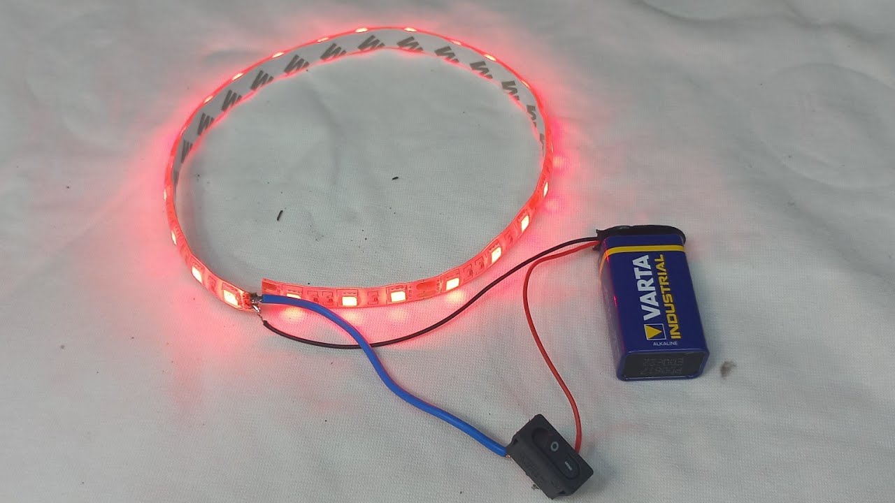 9 volt pil ile led bağlantısı yapıp çalıştırdık