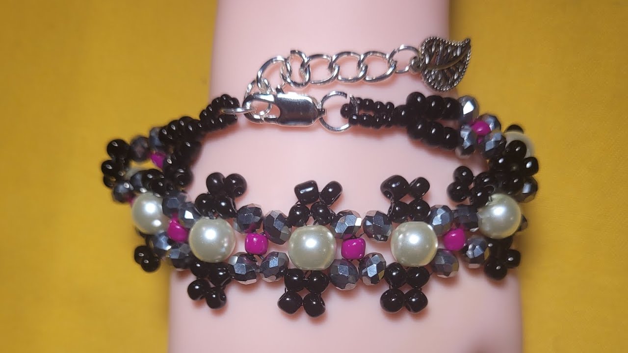 Pulsera de Cristales, Cuentas y Perlas