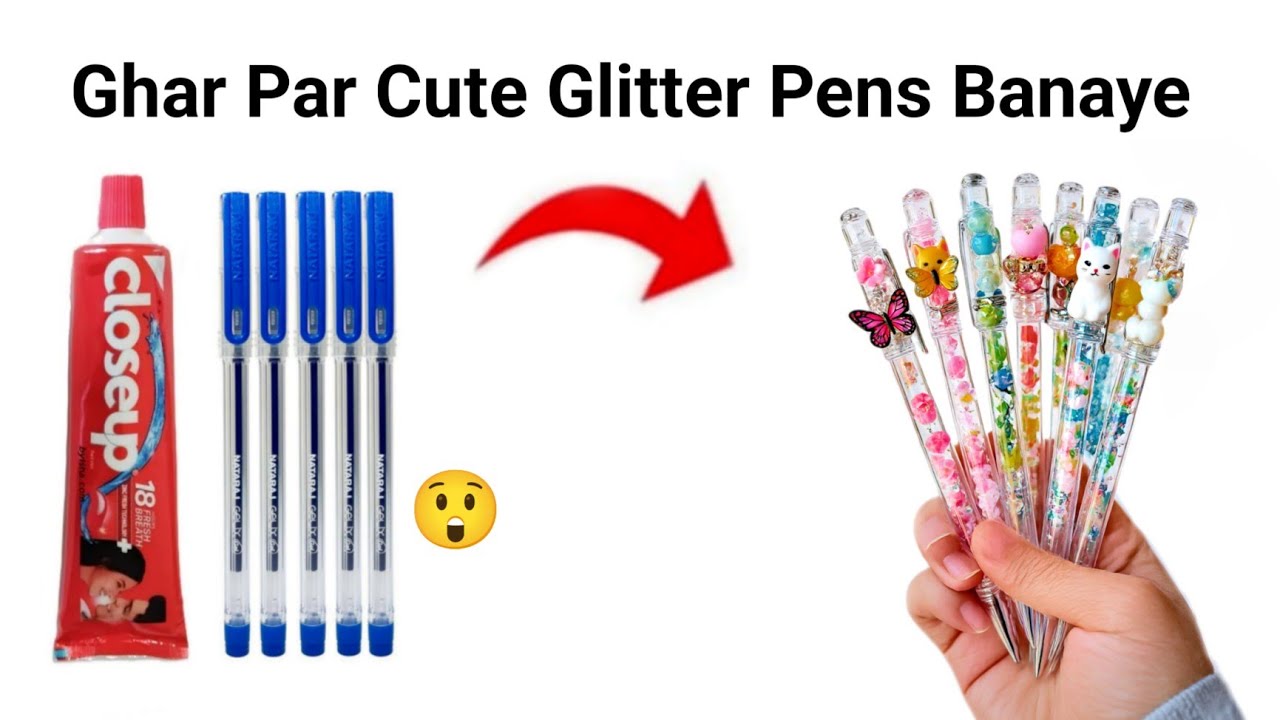 How to make Glitter Pen Keychain from waste materials/DIY gift Keychain/PenKeychaindiy/penDecoration