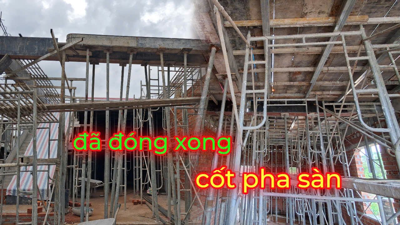 đã đóng xong cốt pha sàn tầng 1
