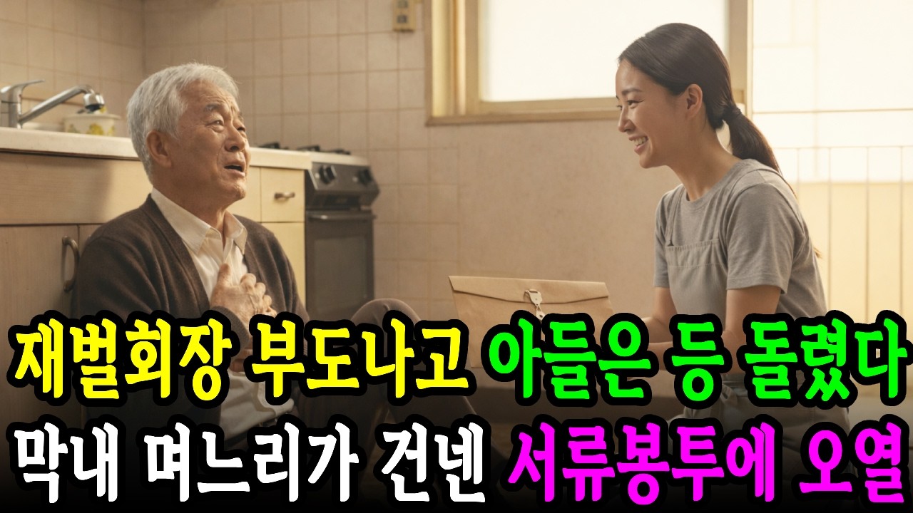 재벌회장 부도나고 여관 방에 혼자 남았다. 그런데 막내 며느리가 건넨 서류봉투 안에는?