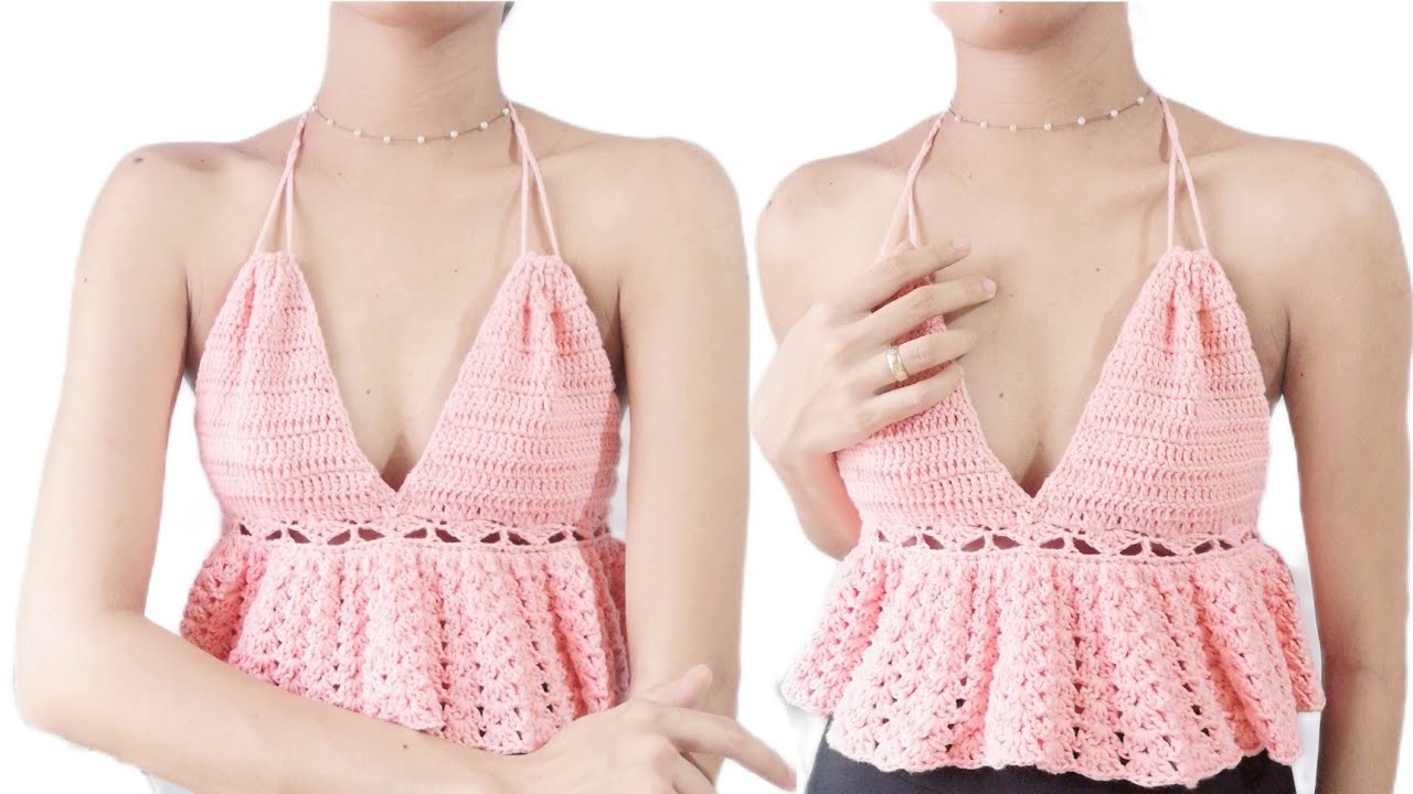 How to crochet a simple peplum top | Athena V2 | Right Handed