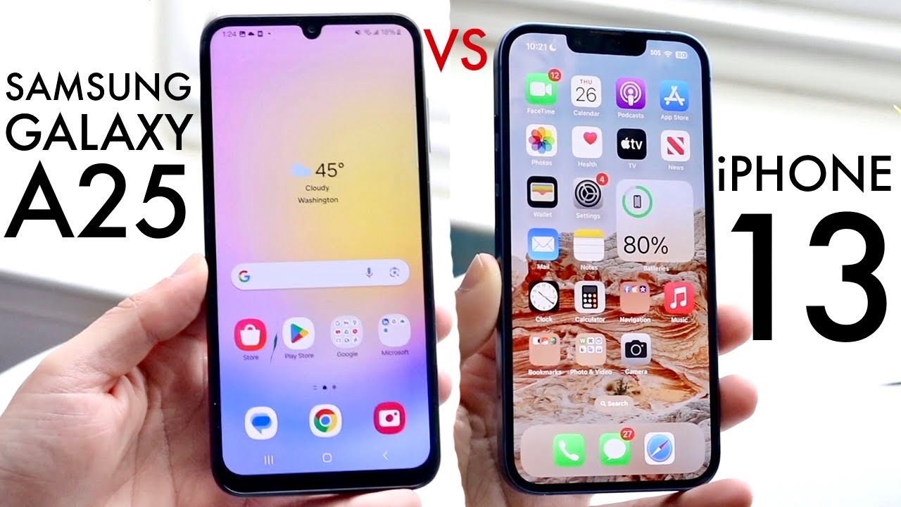 Samsung Galaxy A25 против iPhone 13! (Сравнение) (Обзор)