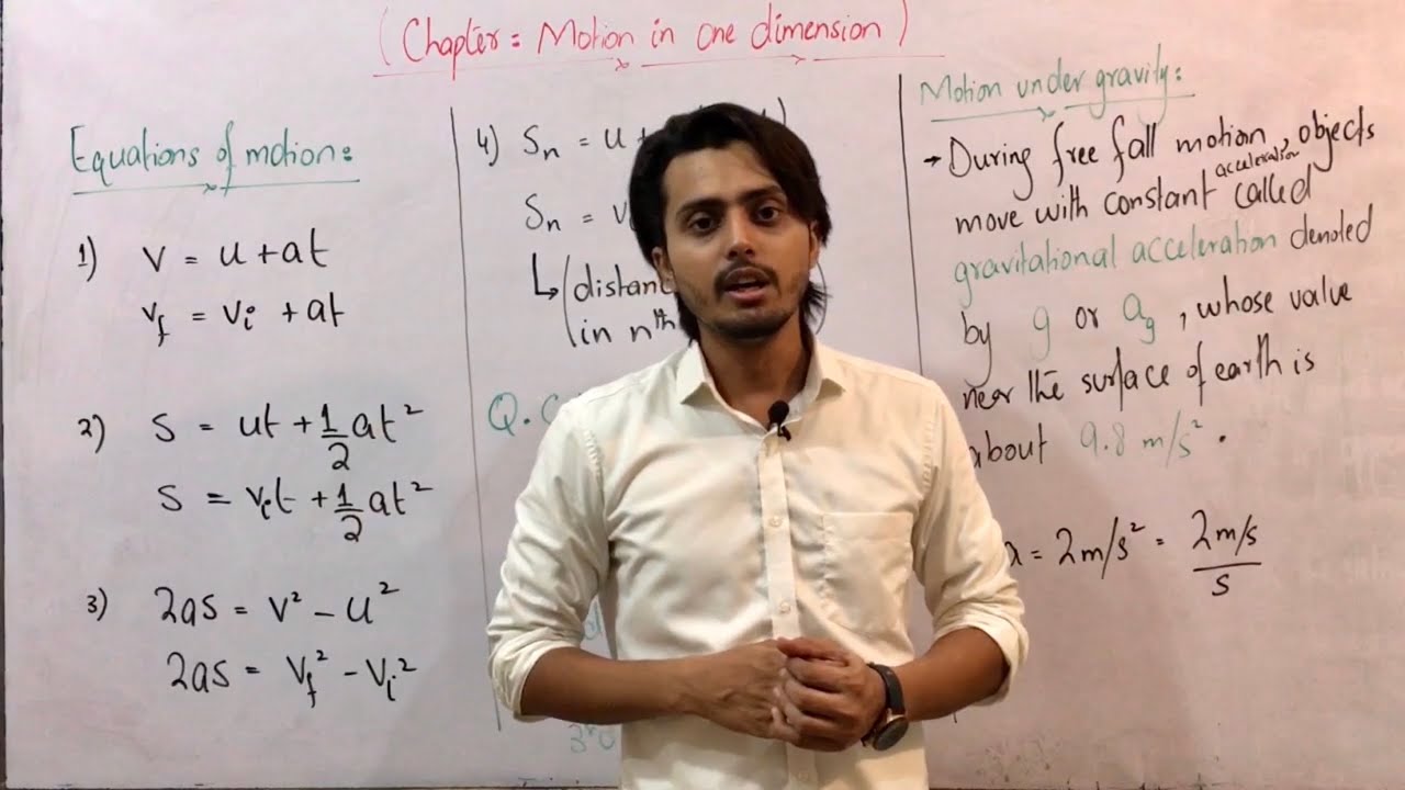 Equations of motion || Motion under gravity || Chapter Motion in one dimension || Urdu/Hindi