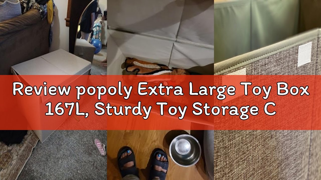 Review popoly Extra Large Toy Box 167L, Sturdy Toy Storage Chest Organizer Bin Baskets with 2 Remova