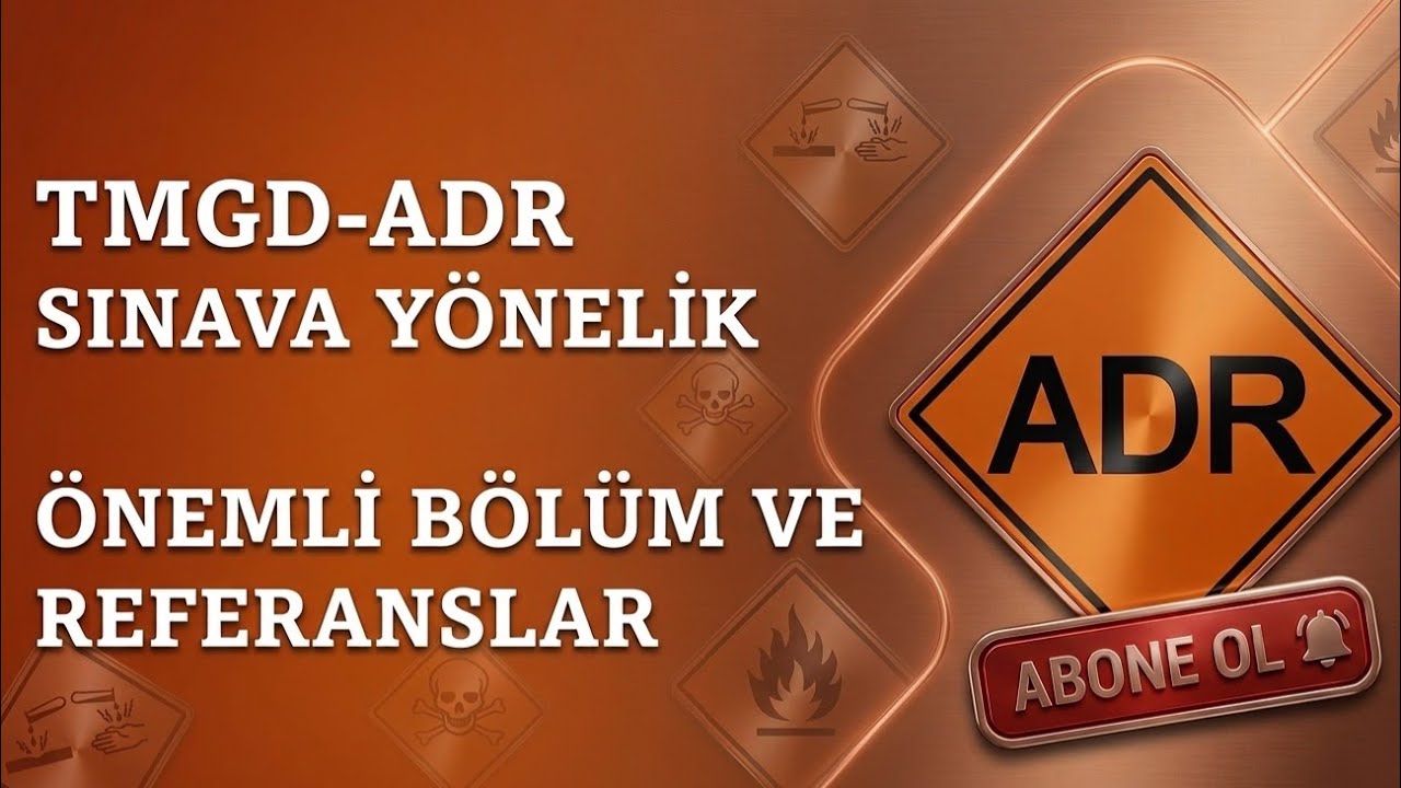 TMGD ADR Sınava Hazırlık Kitap Anlatımı ADR 2025