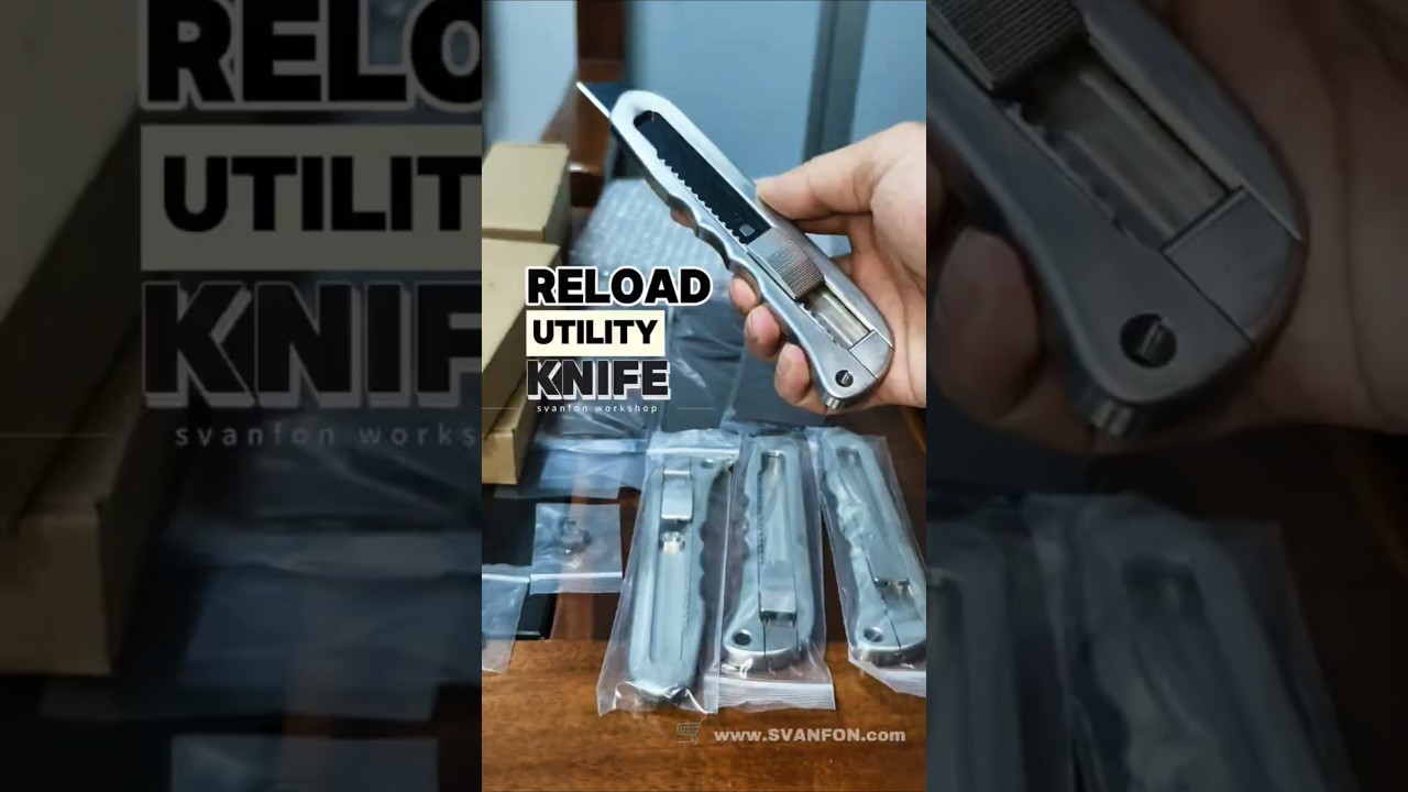 RELOAD UTILITY KNIFE Full Stainless Steel Heavy Duty Thick Metal Craft Cutter with Snap-off Blade