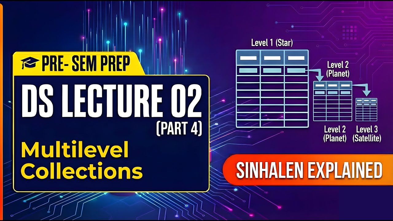 Pre-Sem Prep : DS Lecture 02 Sinhalen (Part 4) -  Multilevel Collections