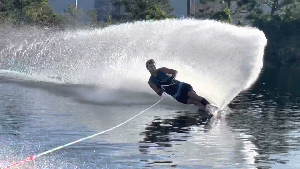 PRO WATERSKIER!!! 2nd set of the year at Matt Rini’s ski school