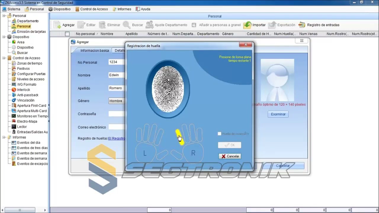 ZKTECO Software ZKAccess 3.5 Control de acceso de usuarios, niveles de acceso, asignación de puertas