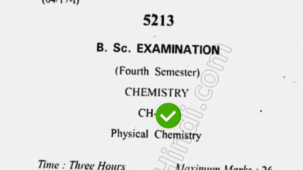 2017 Cdlu BSc 4th Sem Physical Chemistry Question Paper