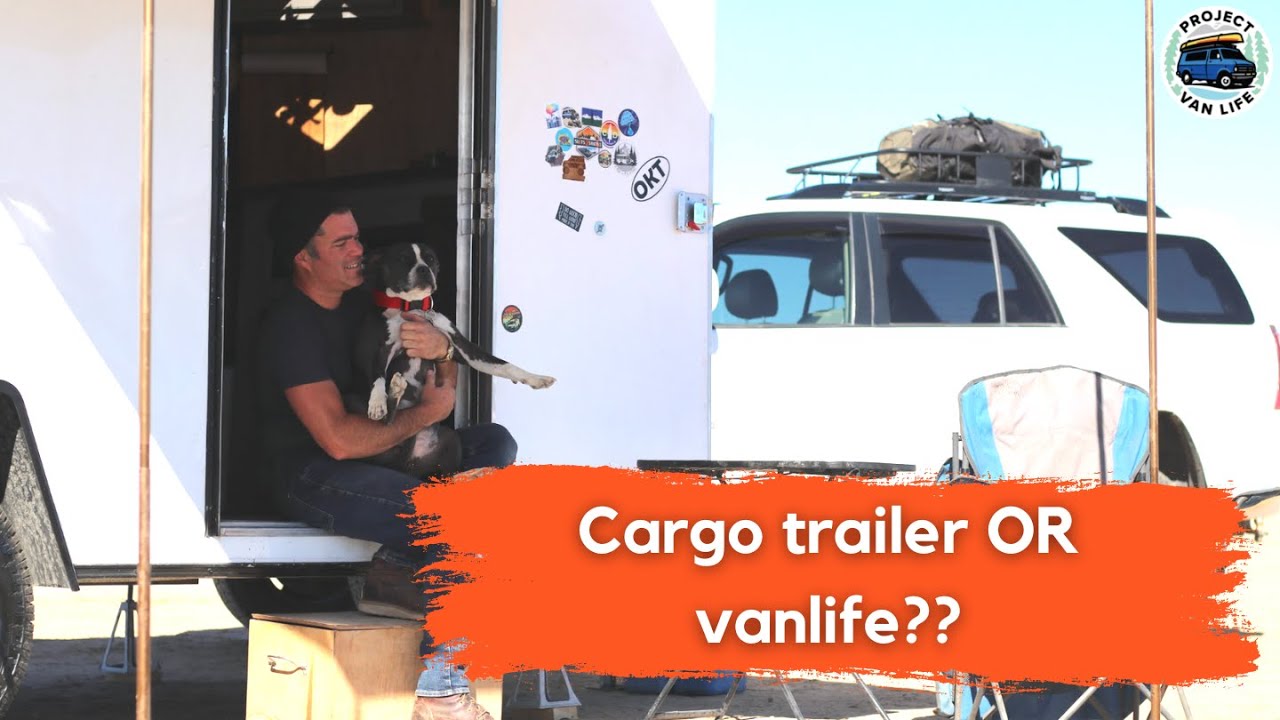 A dog and a cargo trailer | living on the road full-time