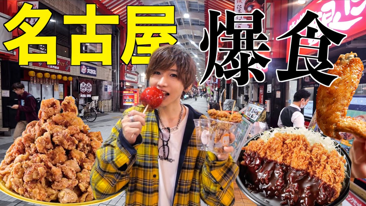 【超過酷】名古屋で食べ歩き全制覇するまで帰れません！(大須商店街、味噌カツ、唐揚げ、手羽先)
