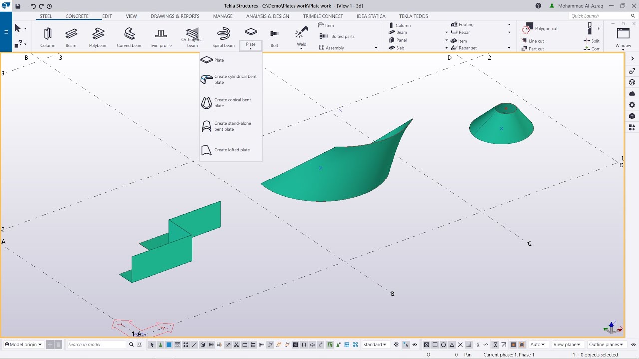 Tekla Structures creating plate commands