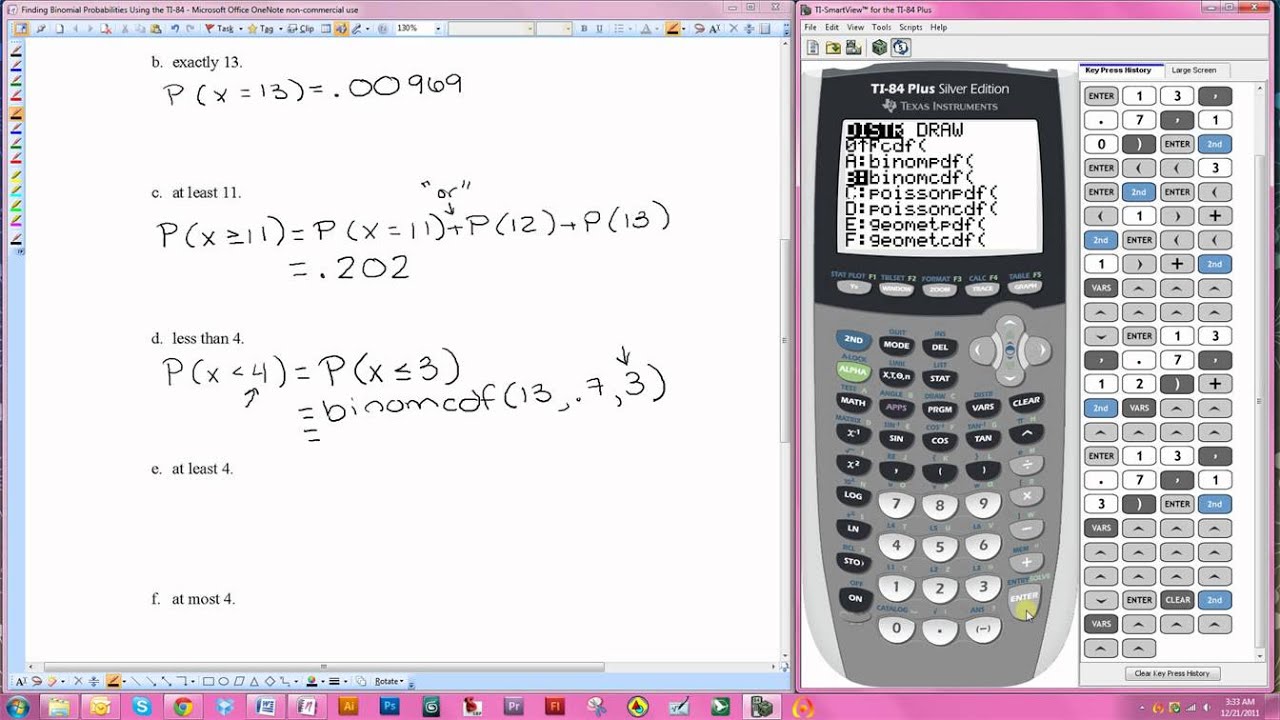 Finding Binomial Probabilities Using the TI-84