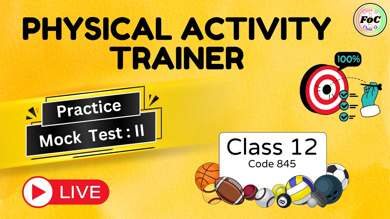 Class 12 Physical Activity Trainer | Practice Mock Test Paper II PAT Code 845 CBSE 2026 Board Exam