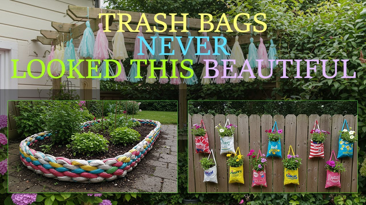 YOU WON'T BELIEVE This Gorgeous Garden Edging Is Made from Trash Bags! 🌿 (DIY Design You'll LOVE)