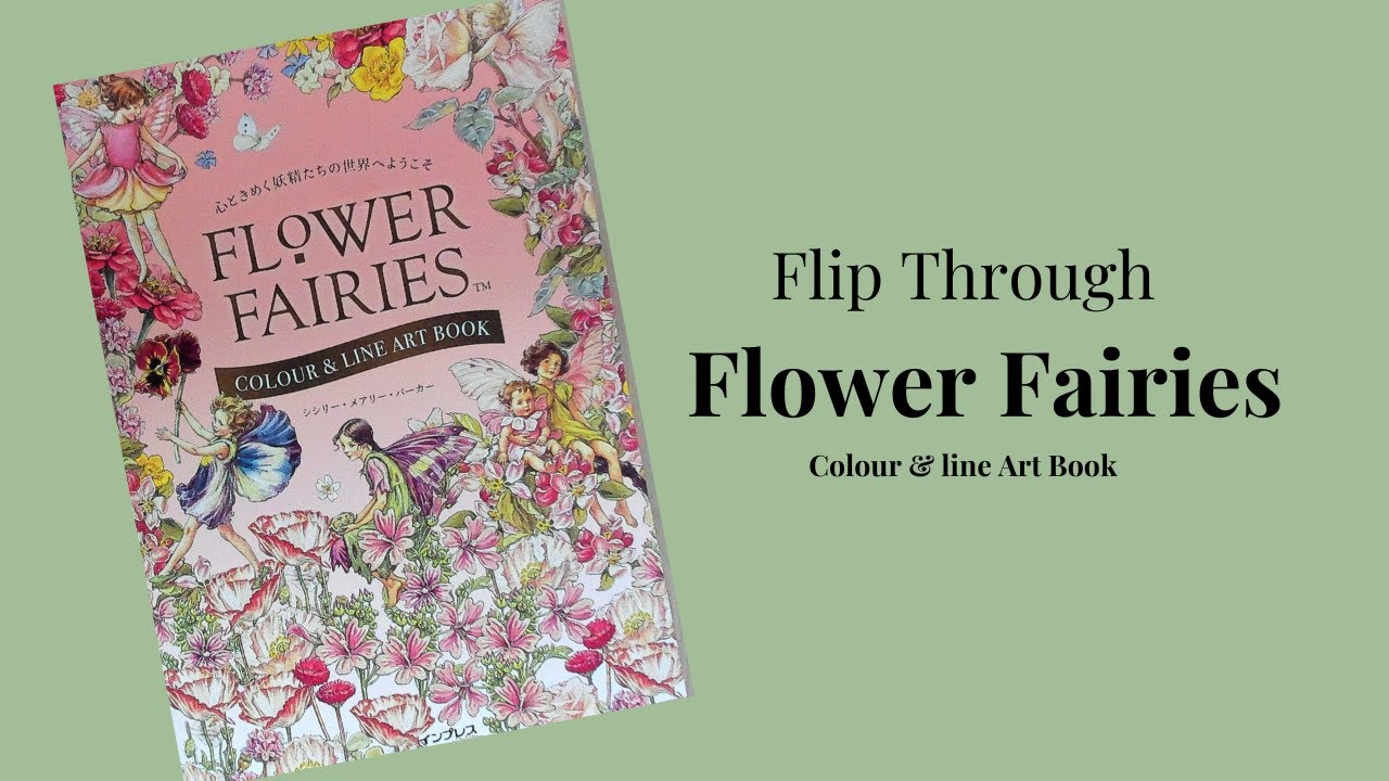 Flip Through Flower Fairies Colour & Line Art Book