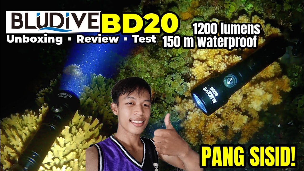 BLUDIVE BD20|1200 LUMENS DIVING FLASHLIGHT| UNBOXING AND REVIEW & DIVE TEST