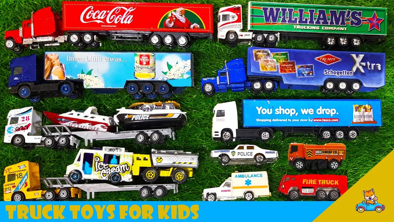 Kids Learning Videos | Truck Toys, Police Car, Fire Truck & Construction Toys