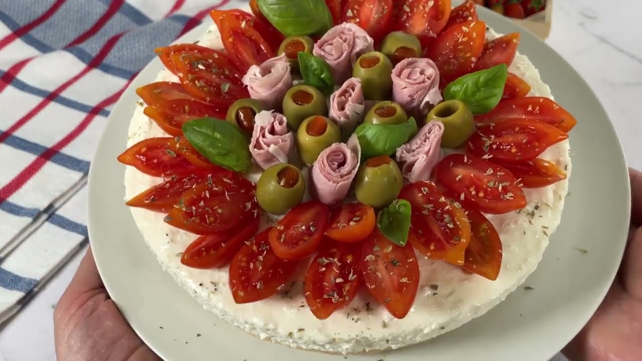 CHEESECAKE SALATA, RICETTA FACILE, SENZA COTTURA.