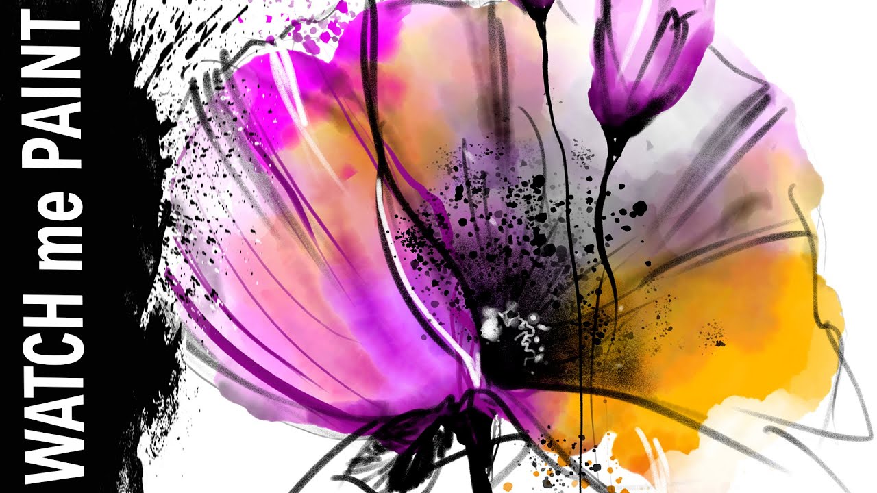 Painting floral art  - Digtal painting with IPad pro 12.9 and Adobe Fresco