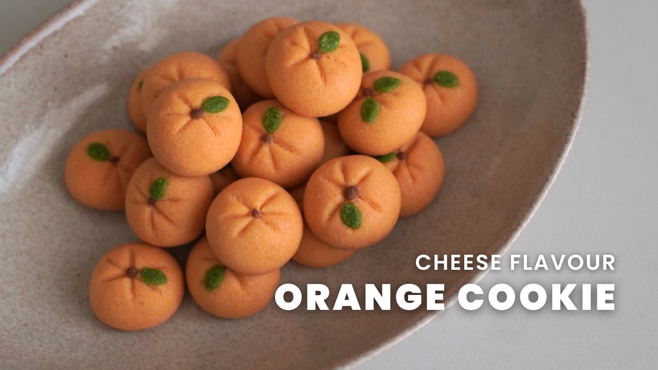🍊 Orange-Shaped Cheese Cookies | Calm Baking & Cute Details | 橘子造型芝士曲奇