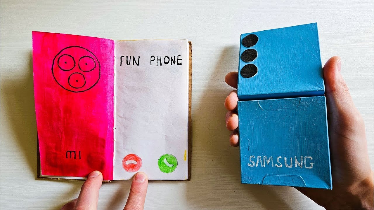 Многостраничный смартфон и Samsung Galaxy Cardboard Z Flip, входящий звонок