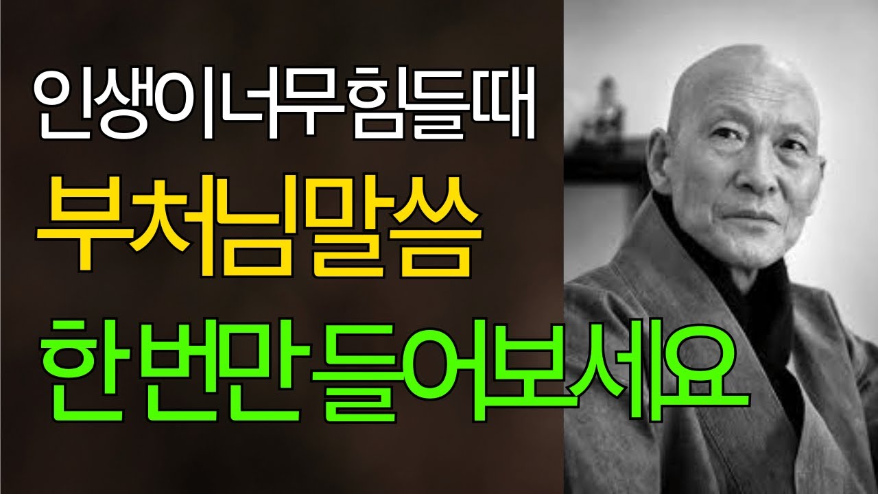 【법정스님】 인생이 너무 힘들 때, 부처님 말씀 한 번만 들어보세요