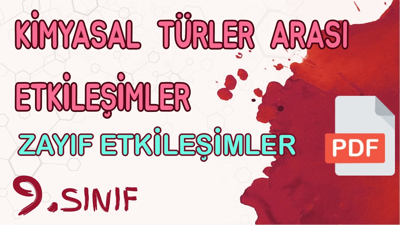 KİMYASAL TÜRLER ARASI ETKİLEŞİMLER – ZAYIF ETKİLEŞİMLER (9. SINIF)