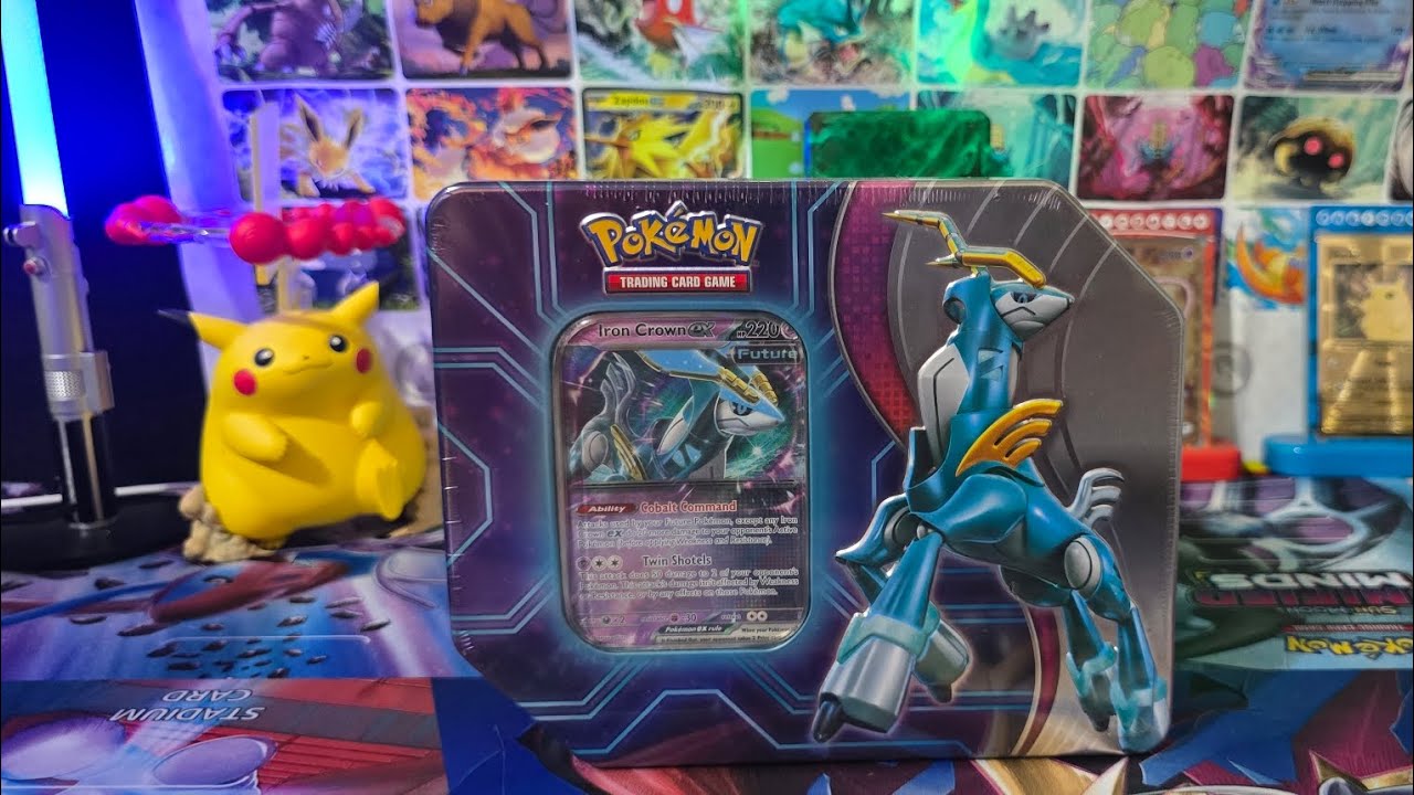 Pok&eacute;mon iron crown ex tin #opening #tcg #cards #game #pokemoncards #pokemontcg #pokemon #pokemongo