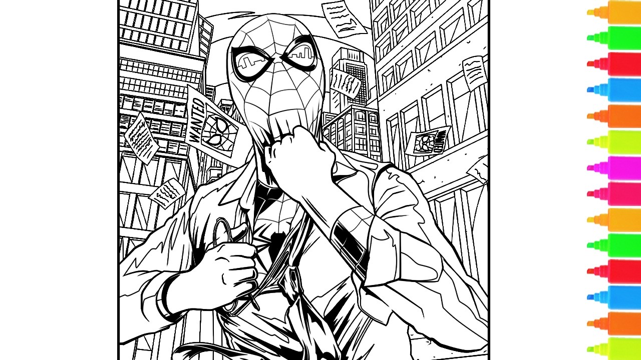 Coloring Spider-Man, Silk aka Cindy Moon, M.O.D.O.K. | Marvel Spiderman Coloring Pages