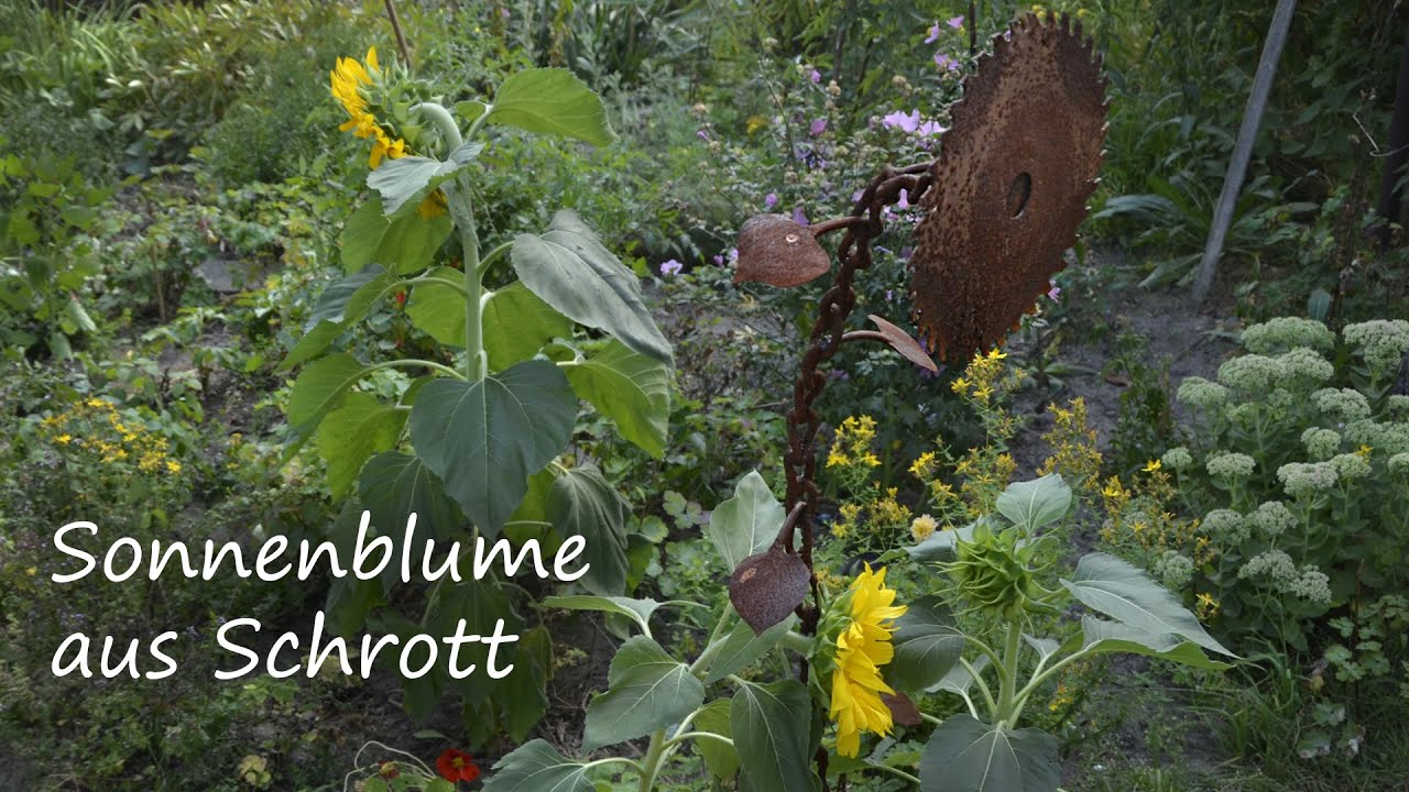 Beet- Deko: simple Sonnenblume aus Schrott schweißen