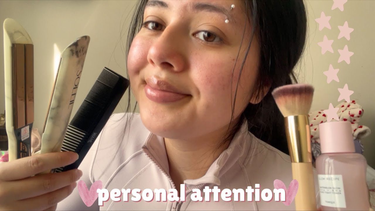 ASMR Getting You Ready ⋆˚𝜗𝜚˚⋆ (hair, skin & makeup)