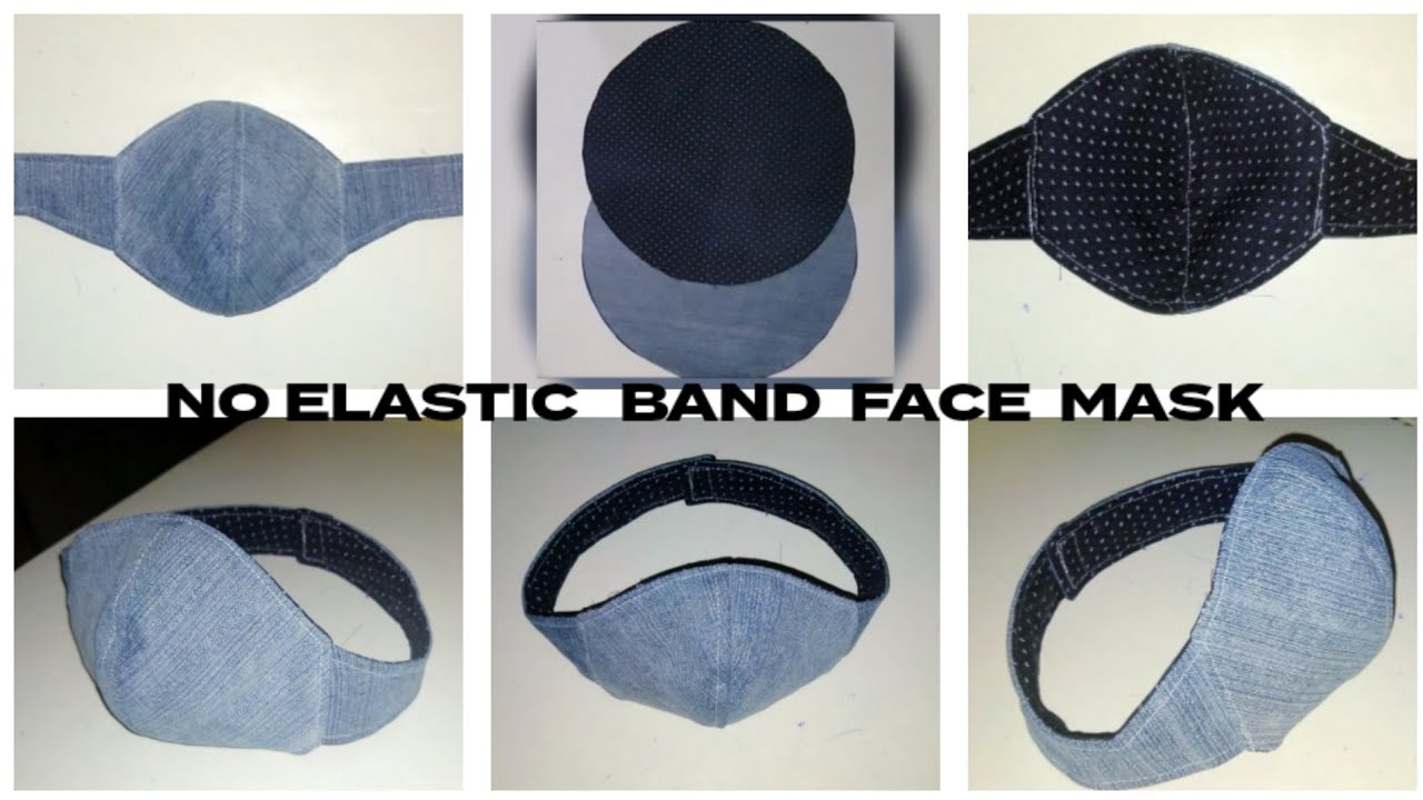 DIY | How to sew a no elastic band face mask using velcro | velcro face mask | jeans face mask |
