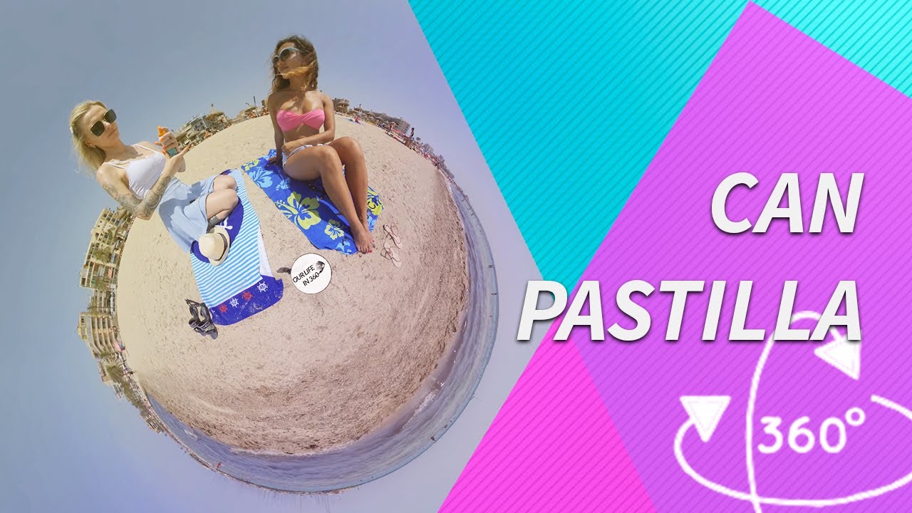 Move around to see the Can Pastilla beach with Ari and Natalia - VR 360º