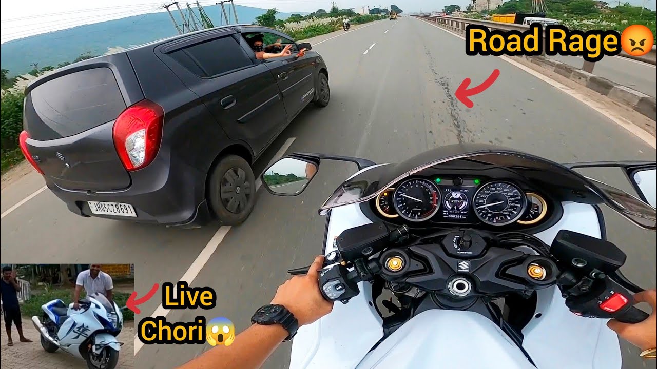 Hayabusa vs Idoit Car Driver 😡 iPhone Leke Bhag Gya 😡