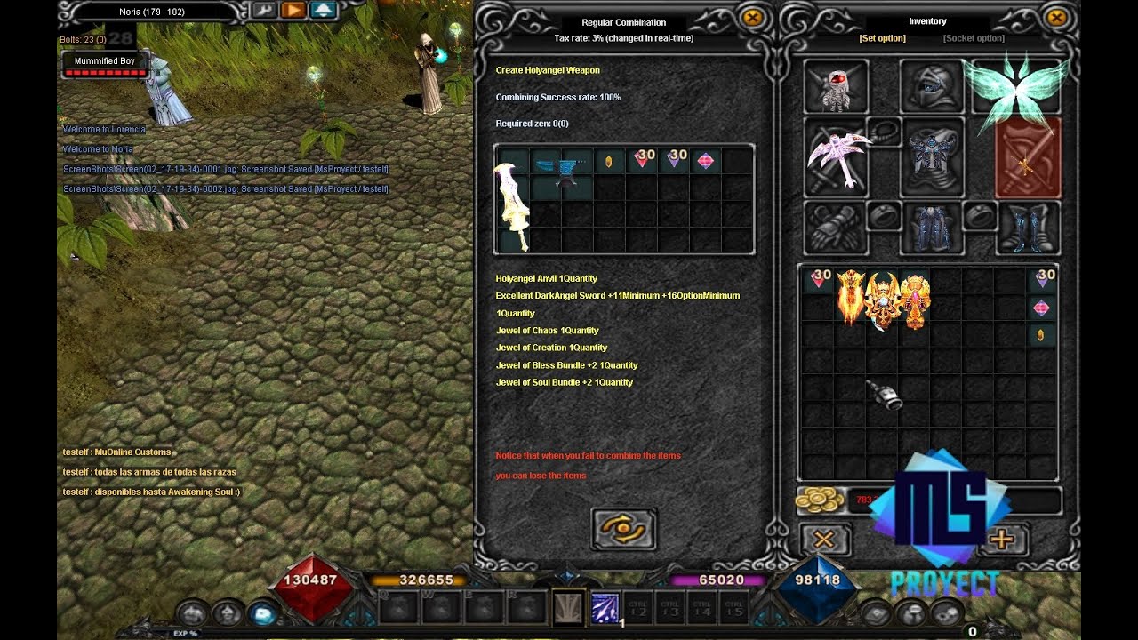 Chaos Mix - #Bloodangel - Awakening Soul Weapons (#MuOnline Season 6 ) -#MsProyect V7 #CustomMix