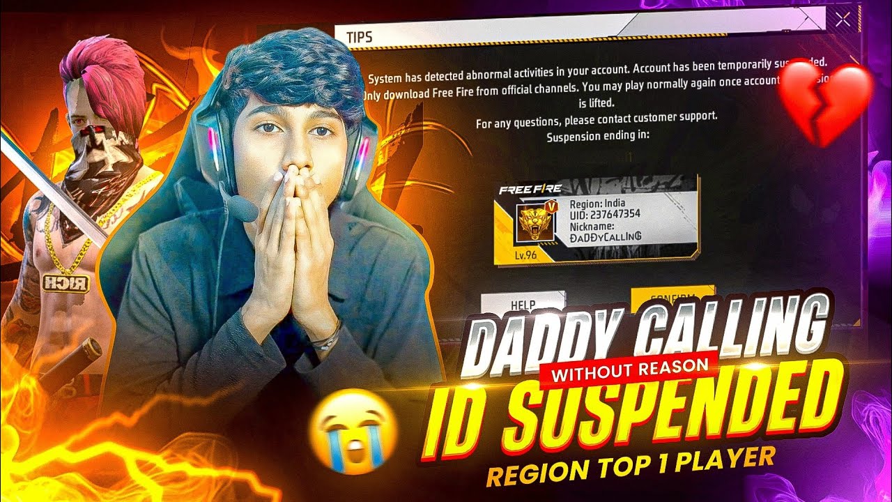 DADDY CALLING ID SUSPENDED 🥹💔 WITHOUT REASON V BADGE ID BAN !! @daddycalling_ff