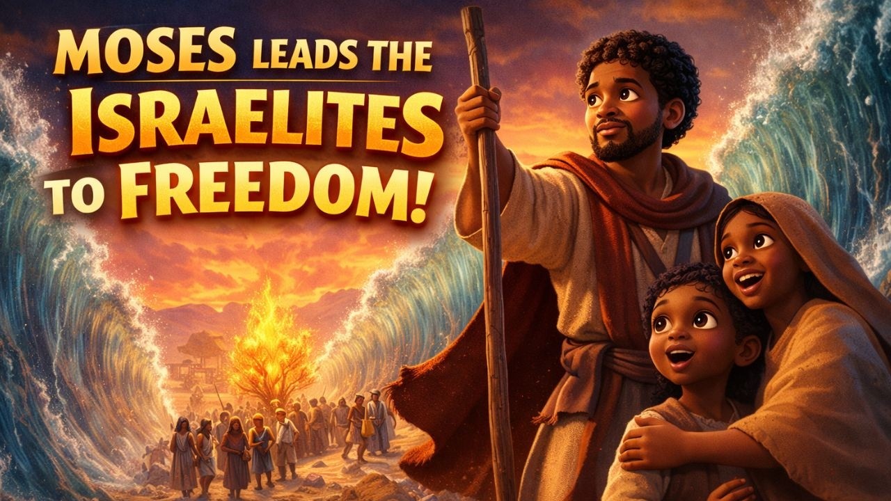 Moses Leads God’s People to Freedom  Parting the Red Sea Kids Bible Story