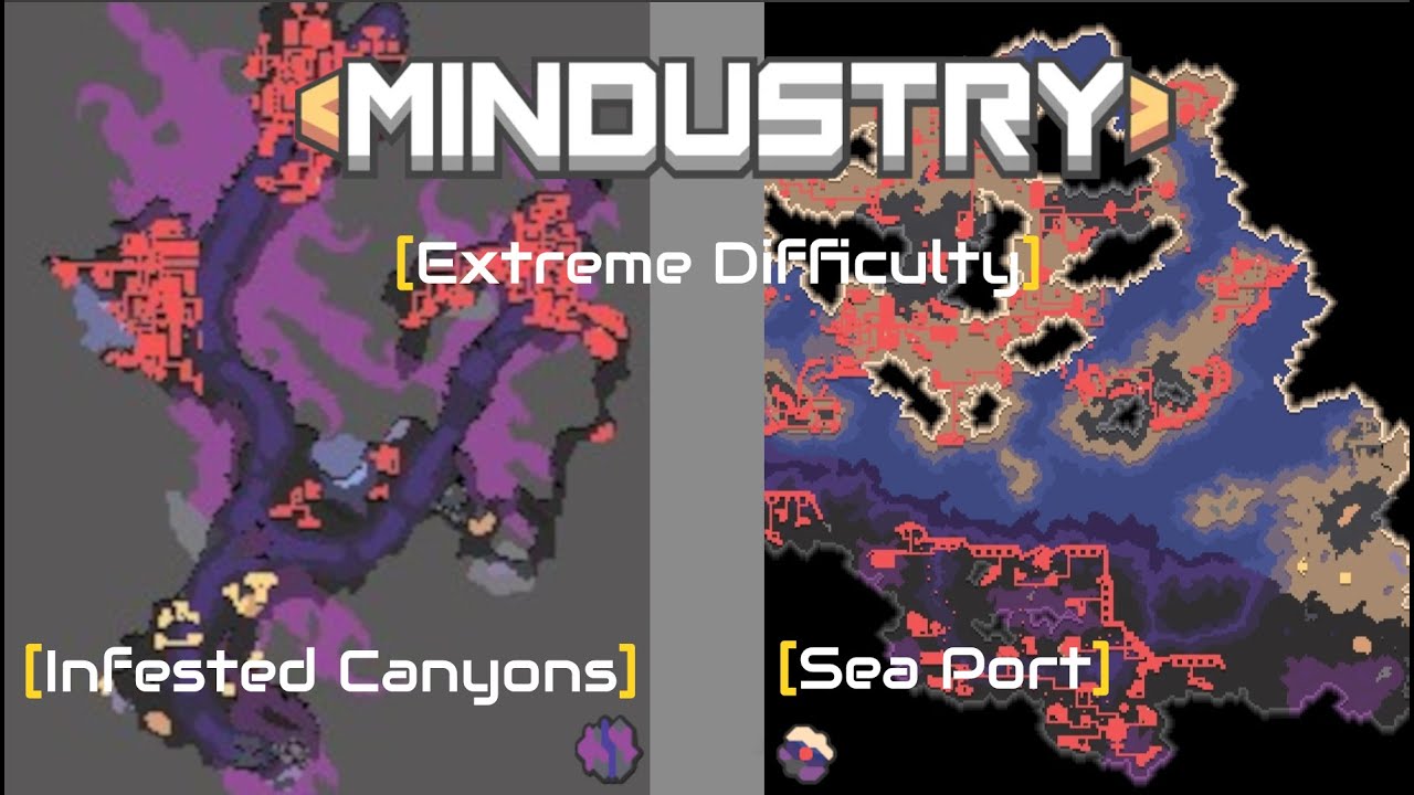 MINDUSTRY V8 BETA: Infested Canyons + Sea Port /// Extreme Difficulty